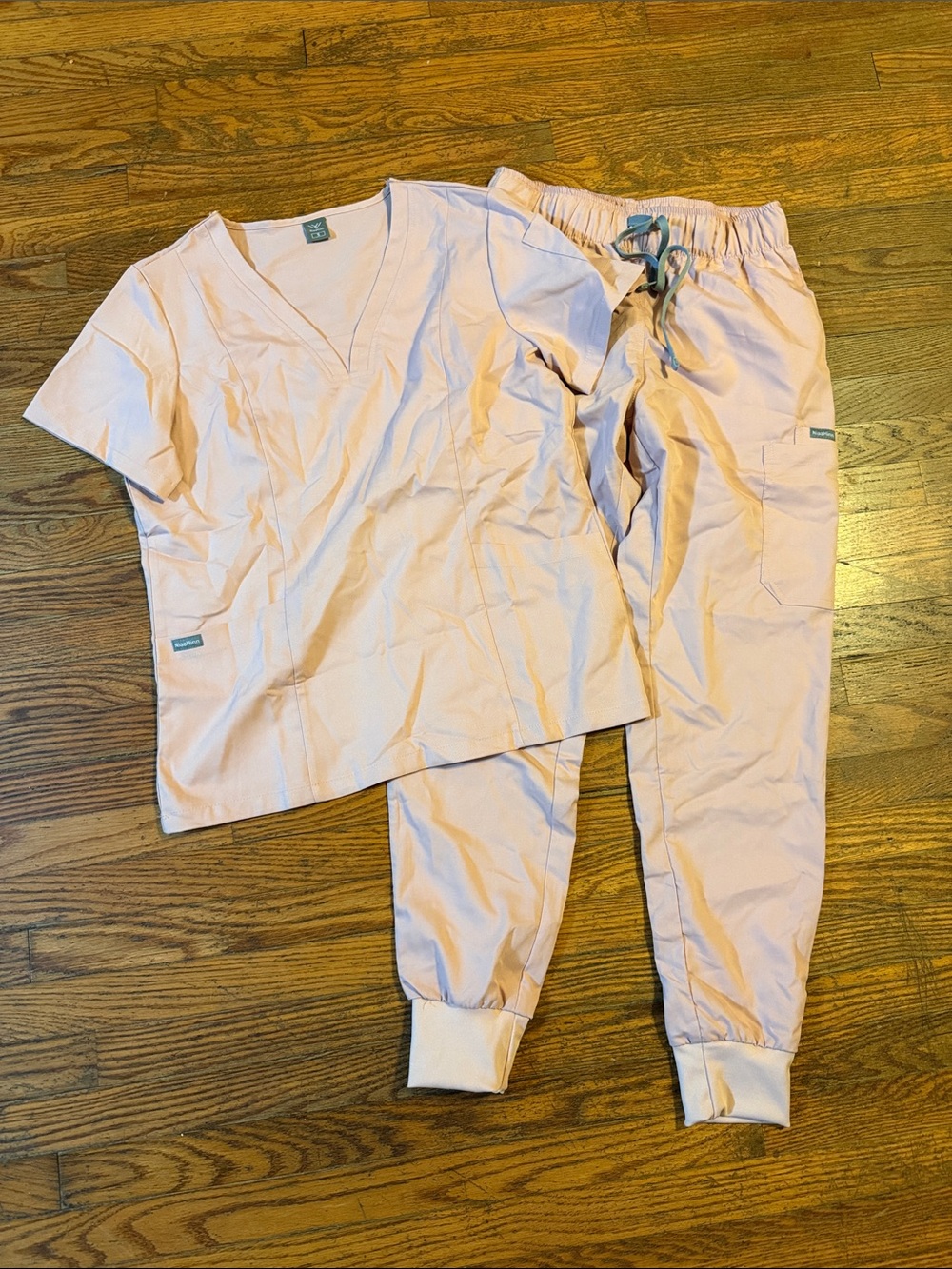 Womens Light Pink Scrub set- Comfortable Two-Piece